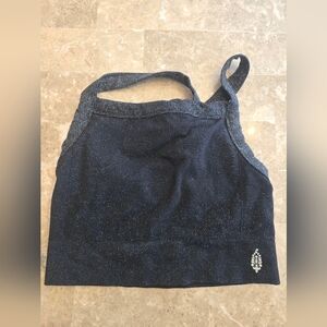 Free People Movement Black Glitter Sports Bra Sz M/L